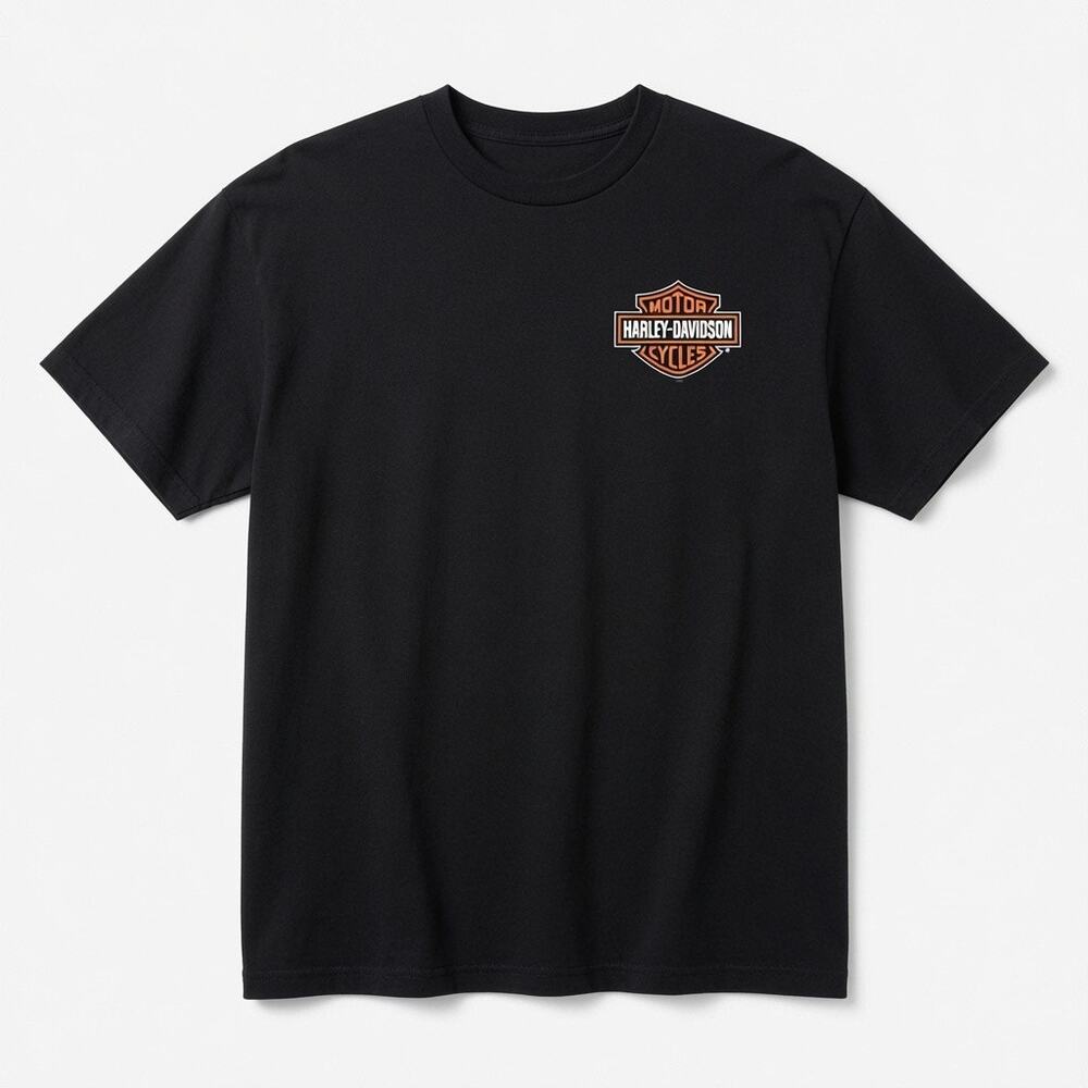 Harley-Davidson of Fort Wayne, Indiana Black Graphic T-Shirt 2XL Cotton